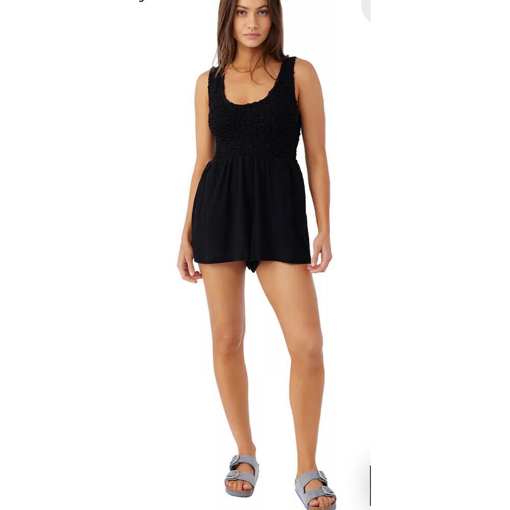 O’Neill Short Romper Cover Up Women’s Size M With Pockets and Woven Top